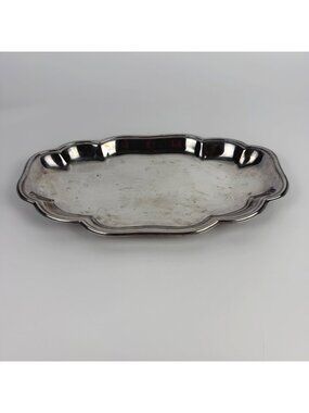 Vintage FB Rogers Oblong Scalloped Serving Tray Relish Snack 12"